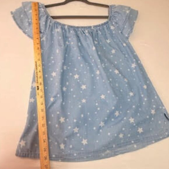 Cavalini Denim Collection Women’s Star Print Off Shoulder Top Size L - Picture 5 of 6